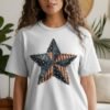 Patriotic Americana Star Patchwork Design T-Shirts