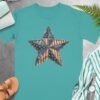Patriotic Americana Star Patchwork Design T-Shirts