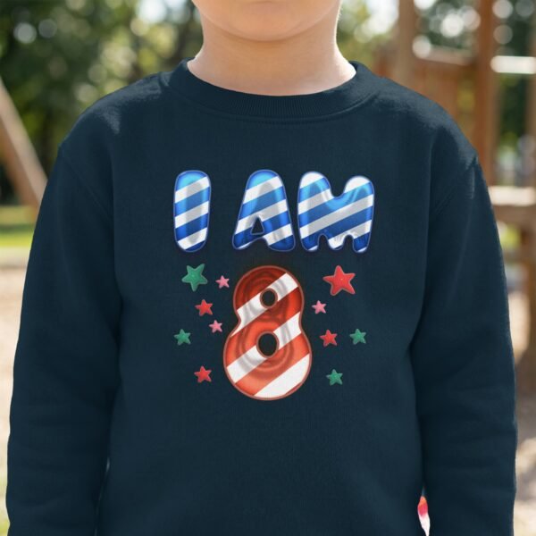 I Am 8th Birthday Sweatshirt - Festive Kids' Party Wear