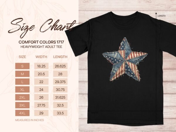 Patriotic Americana Star Patchwork Design T-Shirts