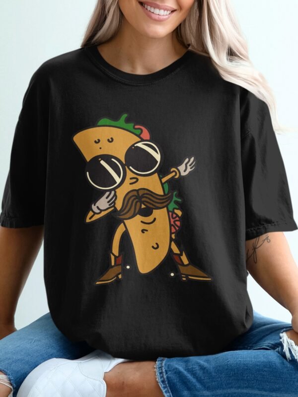 Funny Hipster Taco T-Shirt | Mustache & Sunglasses