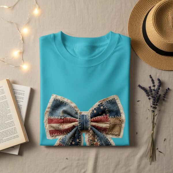 Rustic Americana Patchwork Flag Graphic T-Shirt