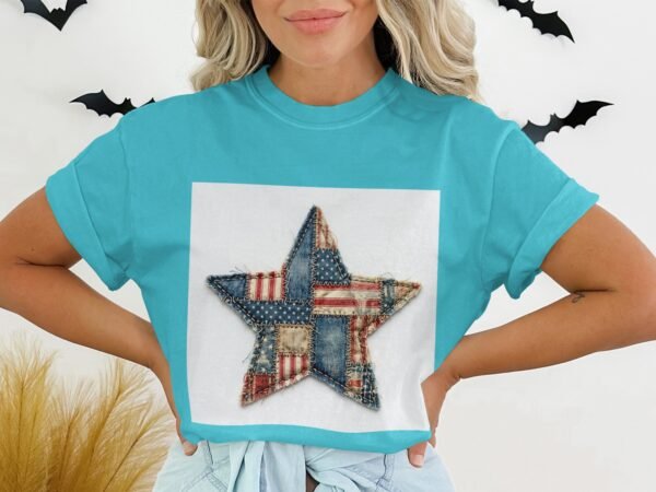Rustic Americana Patchwork Star T-Shirt