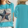 Rustic Americana Stitched Star T-Shirt