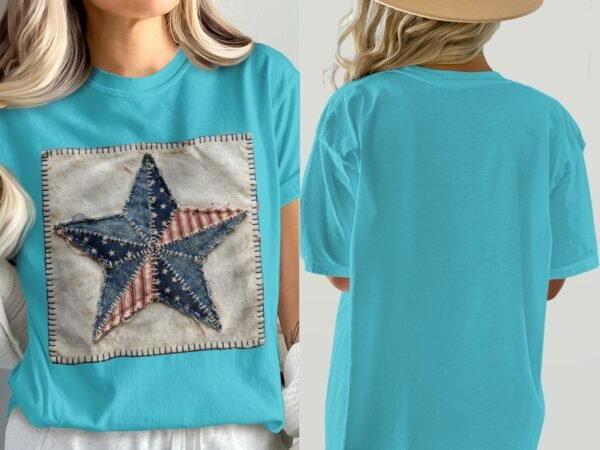 Rustic Americana Stitched Star T-Shirt