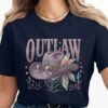 Outlaw Cowgirl T-Shirt, Boho Western Aesthetic Shirt with Bejeweled Hat & Sunglasses, Country Music Festival Tee Gift for Her