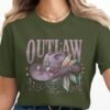 Outlaw Cowgirl T-Shirt, Boho Western Aesthetic Shirt with Bejeweled Hat & Sunglasses, Country Music Festival Tee Gift for Her