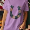 Rustic Americana Patchwork Horseshoe T-Shirt