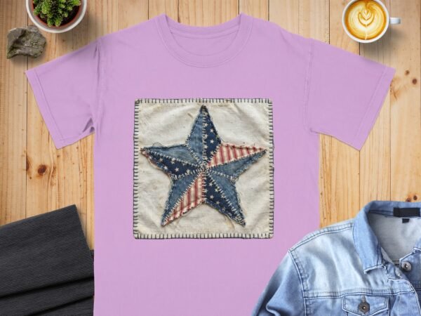 Rustic Patchwork Americana Star T-Shirt