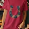 Rustic Americana Patchwork Horseshoe T-Shirt