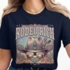 Rodeo Rich Western T-Shirt, Cowgirl Boho Turquoise Cowboy Hat Tee, Desert Sunset Country Music Festival Top, Vintage Southwestern Shirt