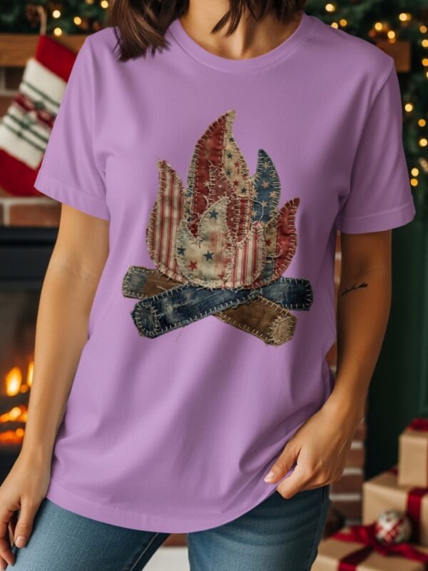 Primitive Americana Campfire Quilt T-Shirt
