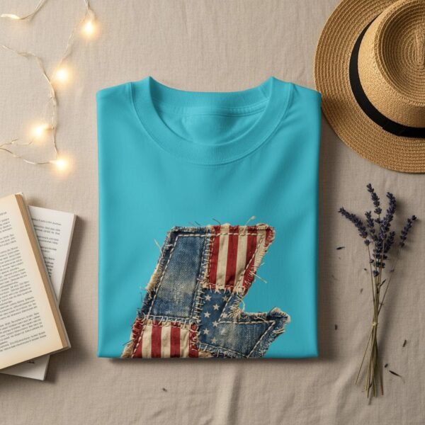 Rustic American Flag Lightning Bolt T-Shirt