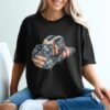 Distressed American Flag Cowboy Hat Graphic T-Shirt