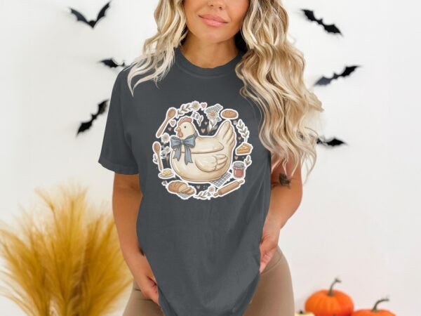 Cottagecore Chicken T-Shirt, Rustic Farm Hen Baking Tee, Cozy Kitchen Shirt, Whimsical Baker Gift, Homestead Apparel