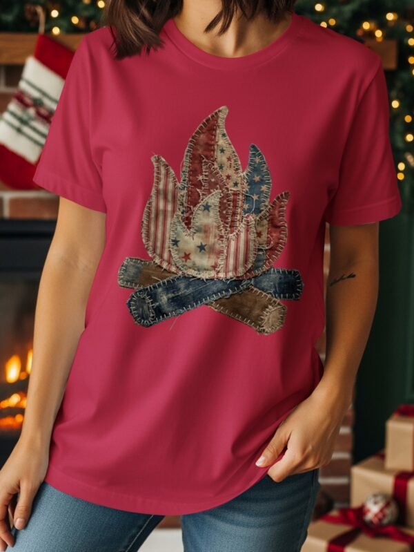 Primitive Americana Campfire Quilt T-Shirt