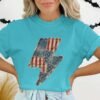 Rustic American Flag Lightning Bolt T-Shirt