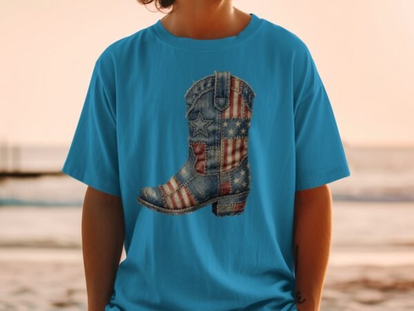 Vintage Americana Cowboy Boot Graphic T-Shirt