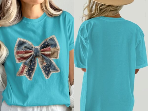 Rustic Americana Patchwork Flag Graphic T-Shirt