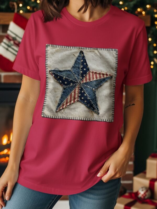 Rustic Patchwork Americana Star T-Shirt