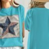 Rustic Patchwork Americana Star T-Shirt