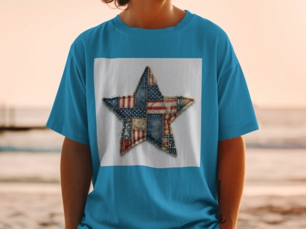 Rustic Americana Patchwork Star T-Shirt