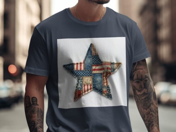 Rustic Americana Patchwork Star T-Shirt