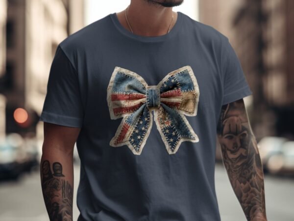 Rustic Americana Patchwork Flag Graphic T-Shirt