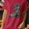Vintage Americana Cowboy Boot Graphic T-Shirt