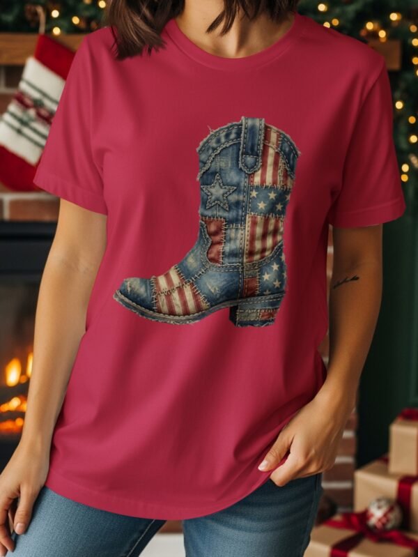 Vintage Americana Cowboy Boot Graphic T-Shirt