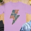 Rustic American Flag Lightning Bolt T-Shirt