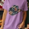 Distressed American Flag Cowboy Hat Graphic T-Shirt