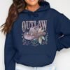 Outlaw Cowgirl T-Shirt, Boho Western Aesthetic Shirt with Bejeweled Hat & Sunglasses, Country Music Festival Tee Gift for Her