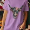 Patriotic Denim Skull T-Shirt | Americana Western Tee