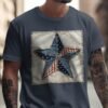 Rustic Americana Stitched Star T-Shirt