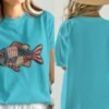 Americana Patriotic Quilted Fish T-Shirt