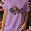 Americana Patriotic Quilted Fish T-Shirt