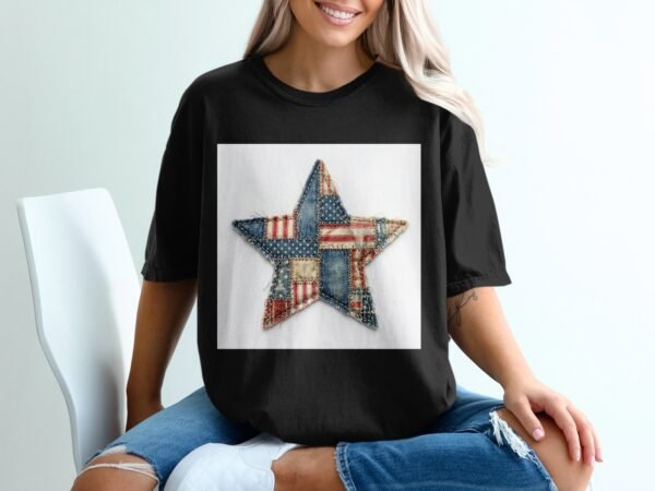 Rustic Americana Patchwork Star T-Shirt
