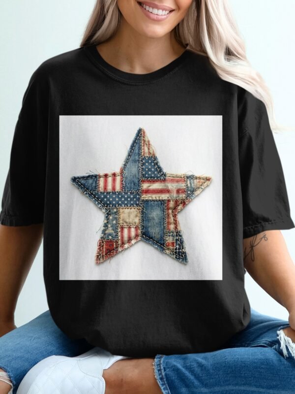 Rustic Americana Patchwork Star T-Shirt