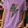 Rustic American Flag Lightning Bolt T-Shirt
