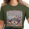 Rodeo Rich Western T-Shirt, Cowgirl Boho Turquoise Cowboy Hat Tee, Desert Sunset Country Music Festival Top, Vintage Southwestern Shirt