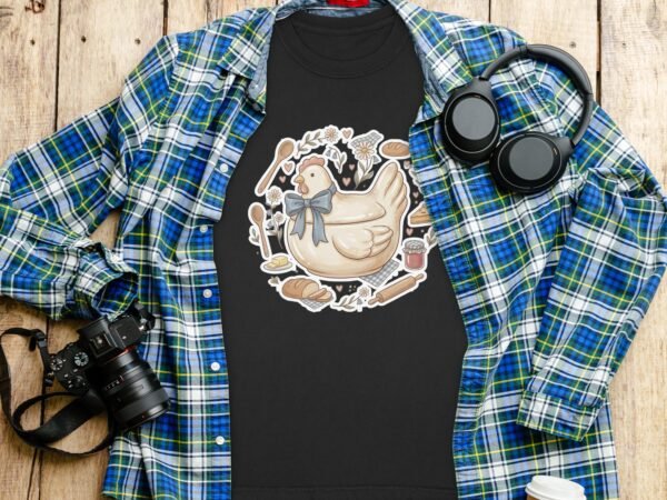 Cottagecore Chicken T-Shirt, Rustic Farm Hen Baking Tee, Cozy Kitchen Shirt, Whimsical Baker Gift, Homestead Apparel