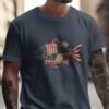 Americana Patriotic Quilted Fish T-Shirt