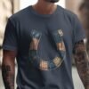 Rustic Americana Patchwork Horseshoe T-Shirt