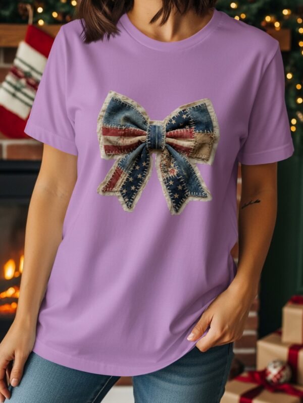 Rustic Americana Patchwork Flag Graphic T-Shirt