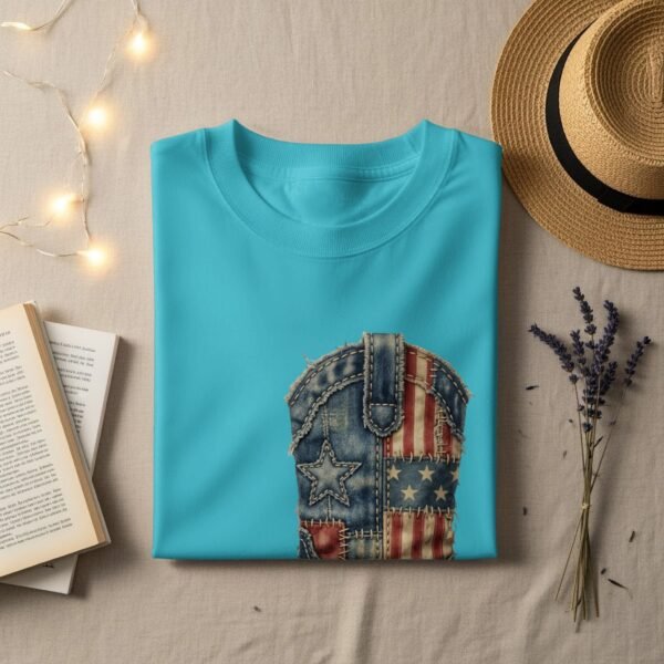 Vintage Americana Cowboy Boot Graphic T-Shirt