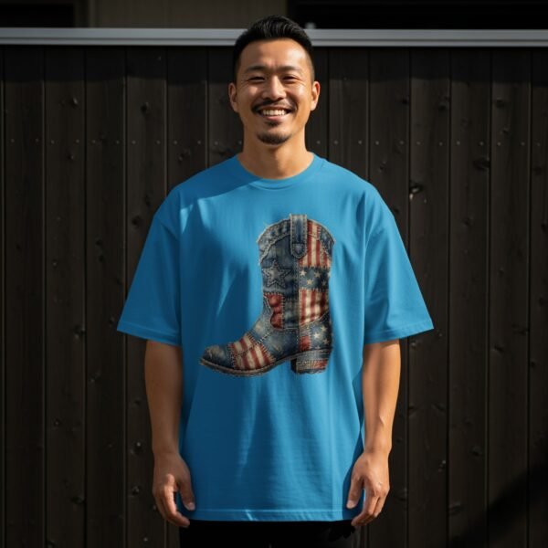 Vintage Americana Cowboy Boot Graphic T-Shirt