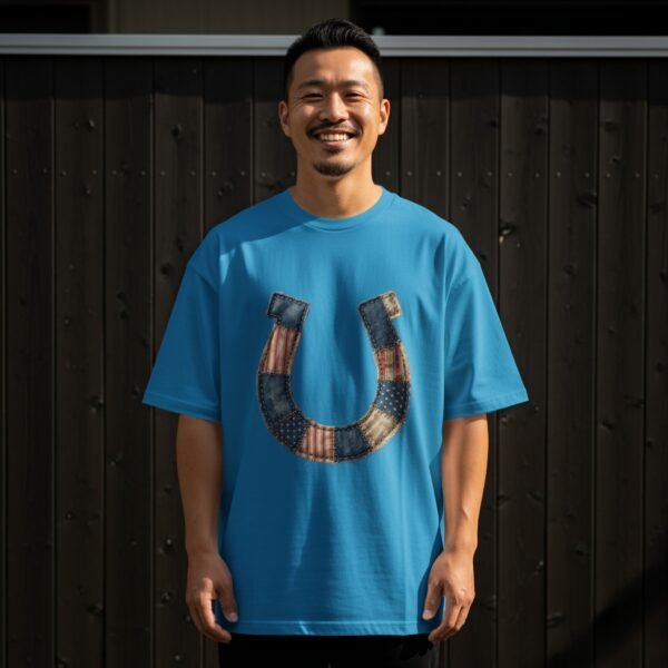 Rustic Americana Patchwork Horseshoe T-Shirt