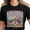 Rodeo Rich Western T-Shirt, Cowgirl Boho Turquoise Cowboy Hat Tee, Desert Sunset Country Music Festival Top, Vintage Southwestern Shirt