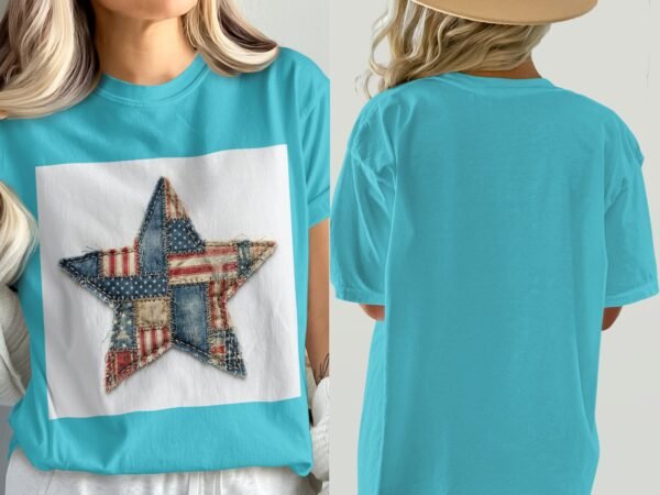 Rustic Americana Patchwork Star T-Shirt